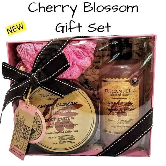 Cherry Blossom Gift Set 3 Pieces BRAND NEW in Original Sealed Unopened Box - Picture 1 of 8